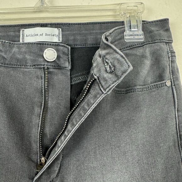 Articles Of Society High Waist Straight Leg Stretch Denim Jeans Gray 29 - Picture 4 of 16